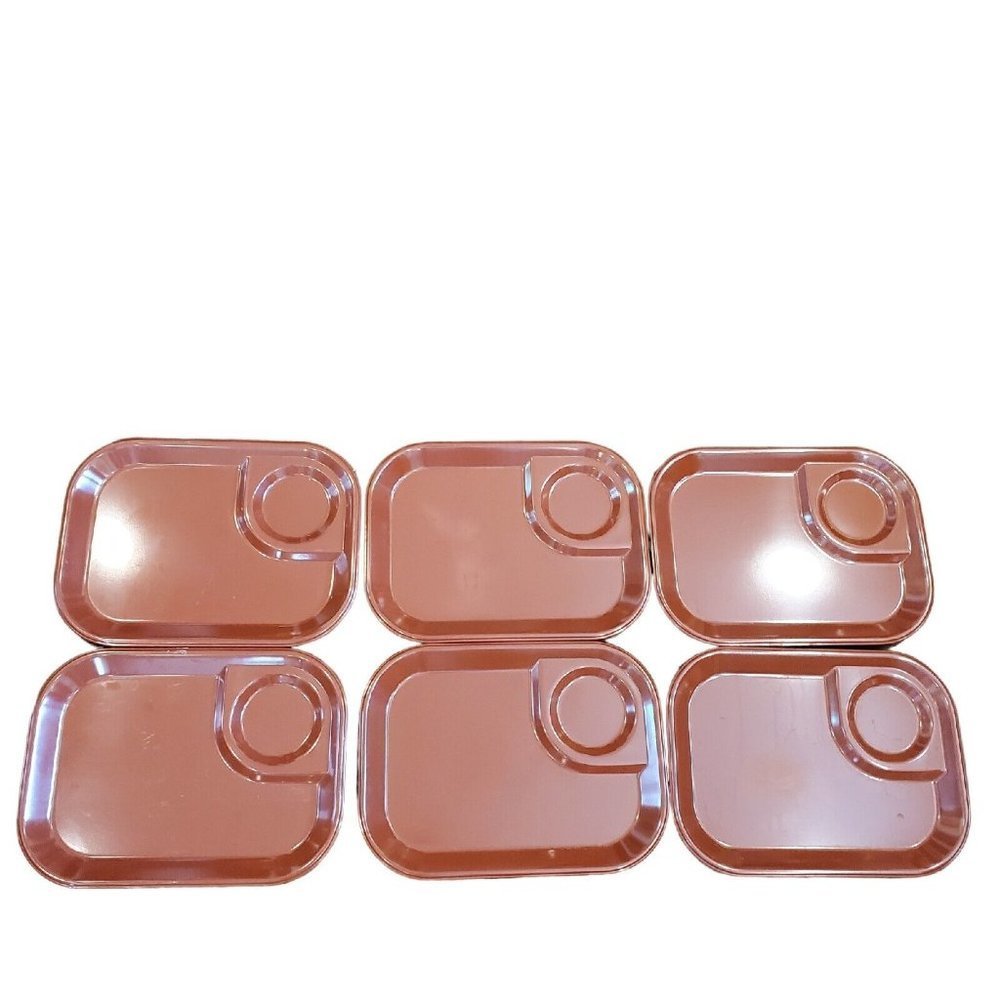 Vintage Rubbermaid Brown Melamine Ribbed Cups Plates Trays 3850 3819 10 Piece - Picture 4 of 11